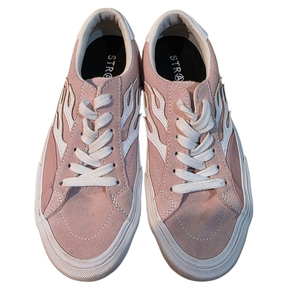 Straye Logan Puff Dusty Pink White Suede Flame Womens 7.5 Skate Shoe Mens Size 6 - Picture 7 of 11